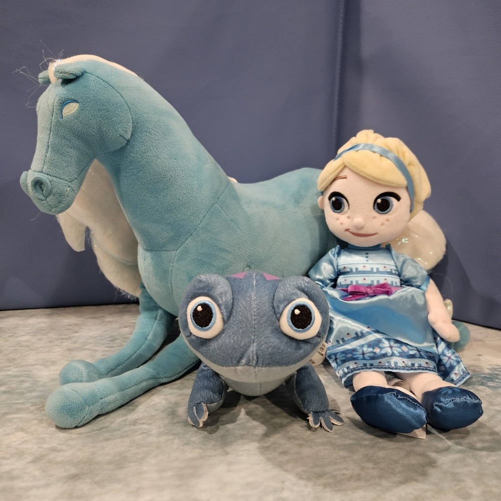 Disney Frozen 2 Plush Bundle Elsa Bruni Water Nokk 3pc Set Disney Store
